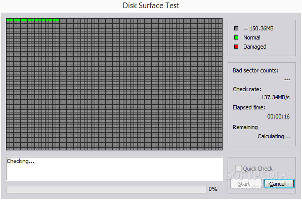 Showing the options for running a disk surface test in AOMEI Partition Assistant Standard Edition
